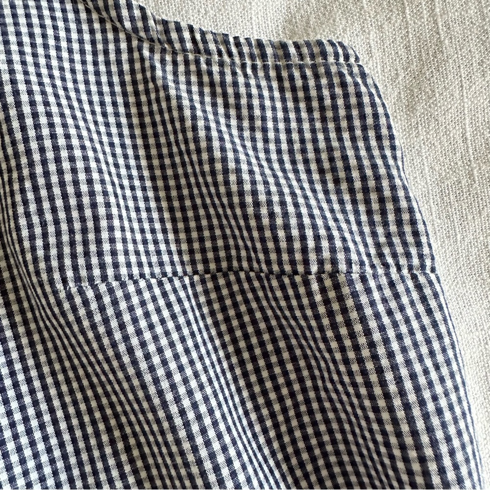 Basic Editions Gingham Plaid Blue Sleeveless Butt… - image 4